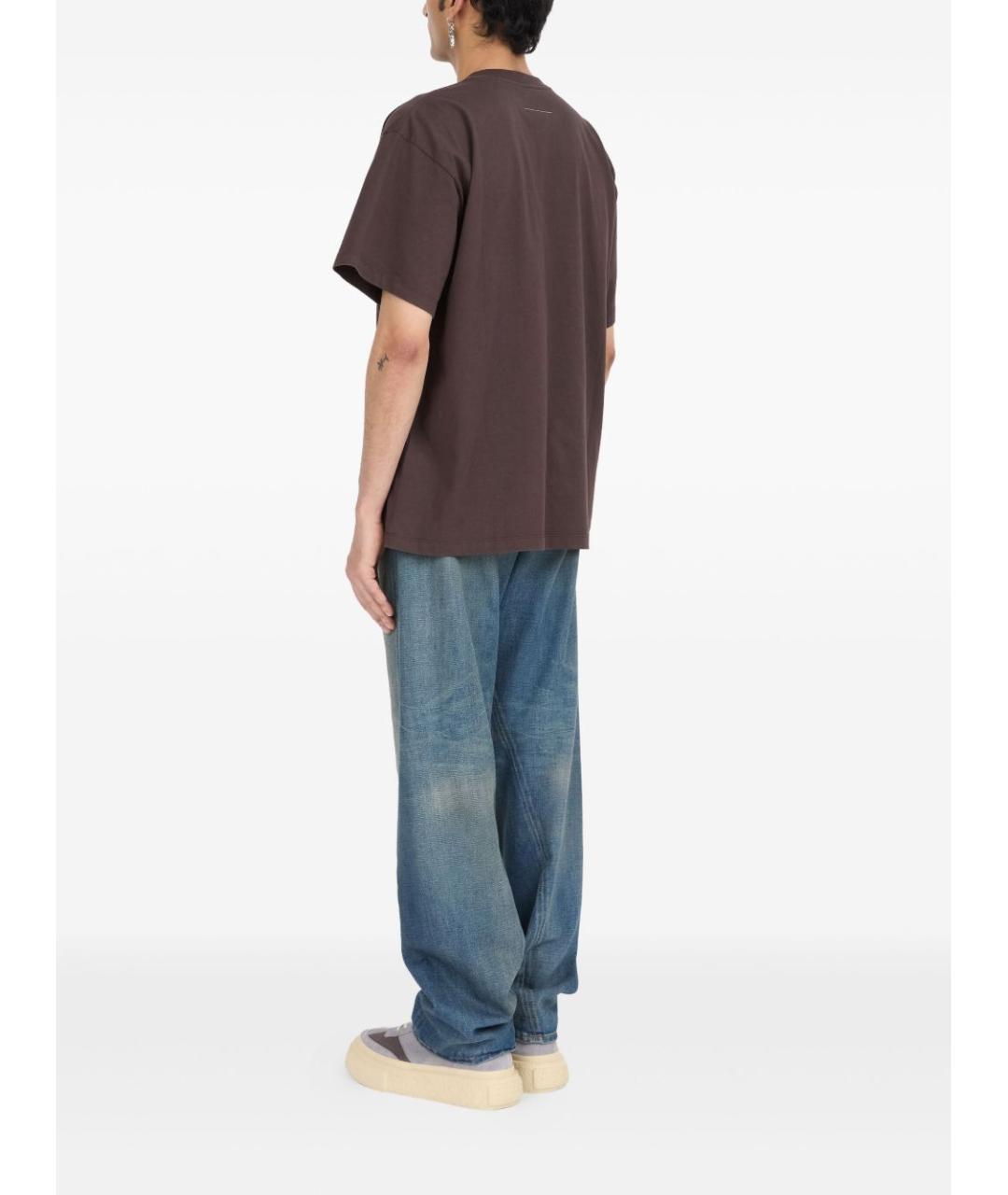 MM6 MAISON MARGIELA Коричневая хлопковая футболка, фото 6