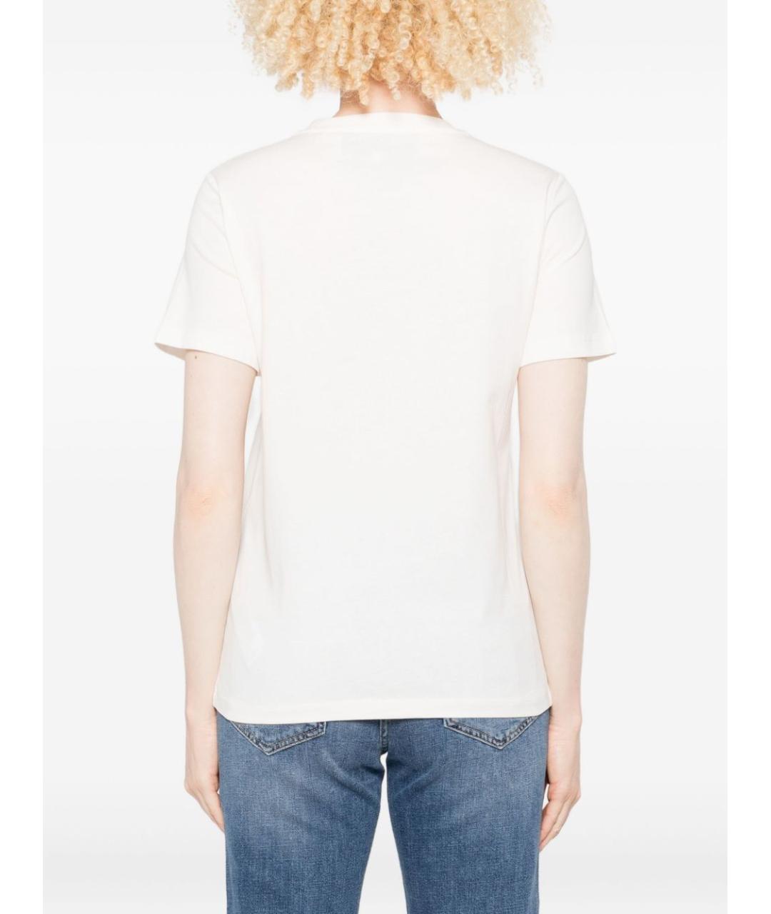 ELISABETTA FRANCHI Белая хлопковая футболка, фото 2