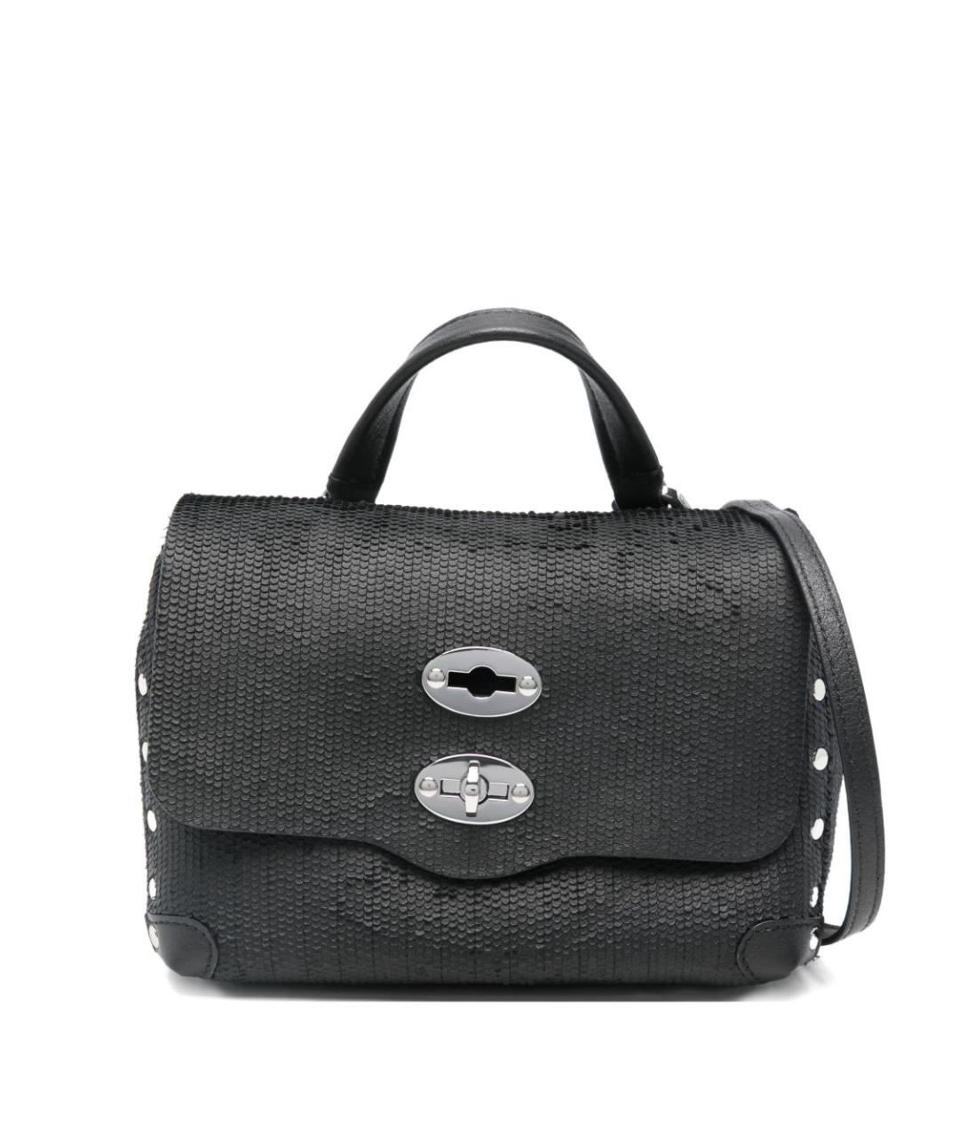 ZANELLATO Черная кожаная сумка с короткими ручками, фото 1