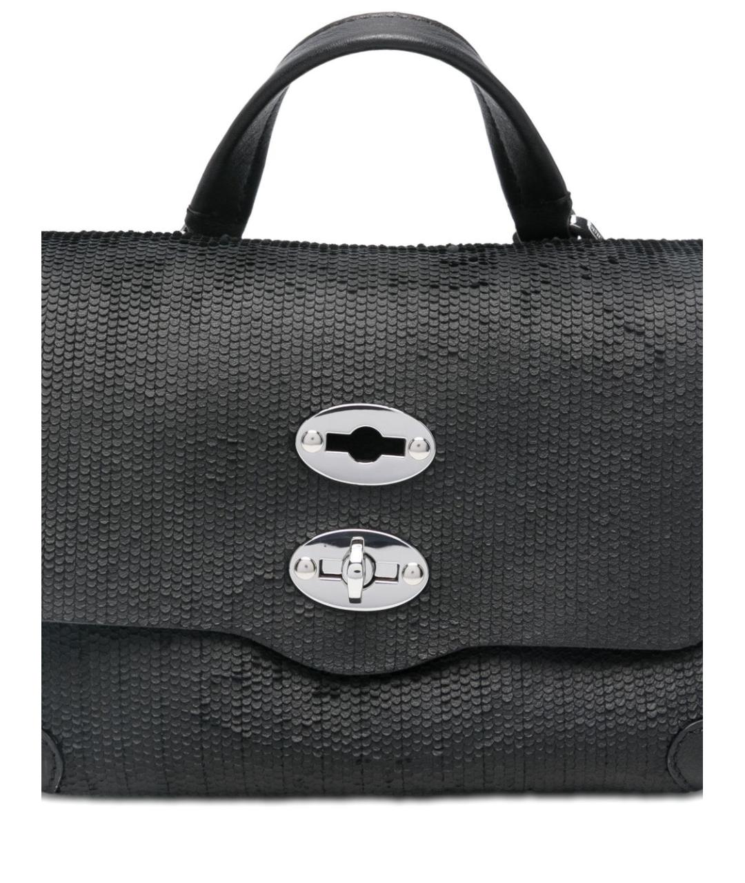 ZANELLATO Черная кожаная сумка с короткими ручками, фото 3