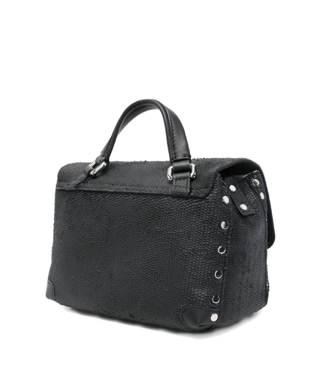 ZANELLATO Черная кожаная сумка с короткими ручками, фото 2