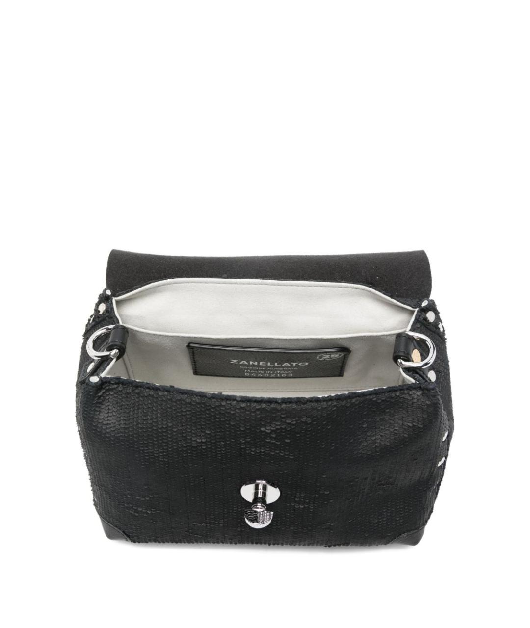 ZANELLATO Черная кожаная сумка с короткими ручками, фото 4
