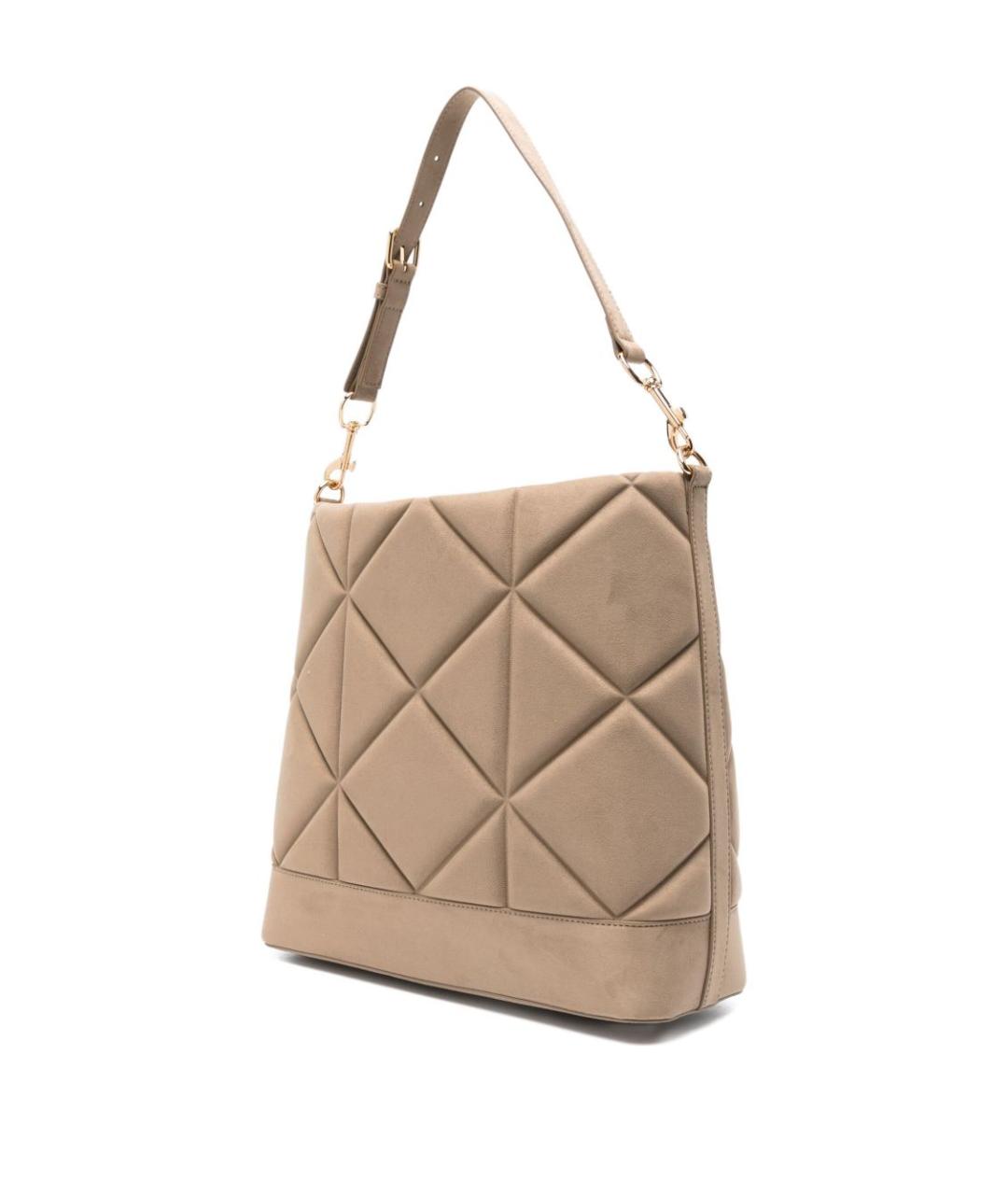 LOVE MOSCHINO Бежевая синтетическая сумка с короткими ручками, фото 5