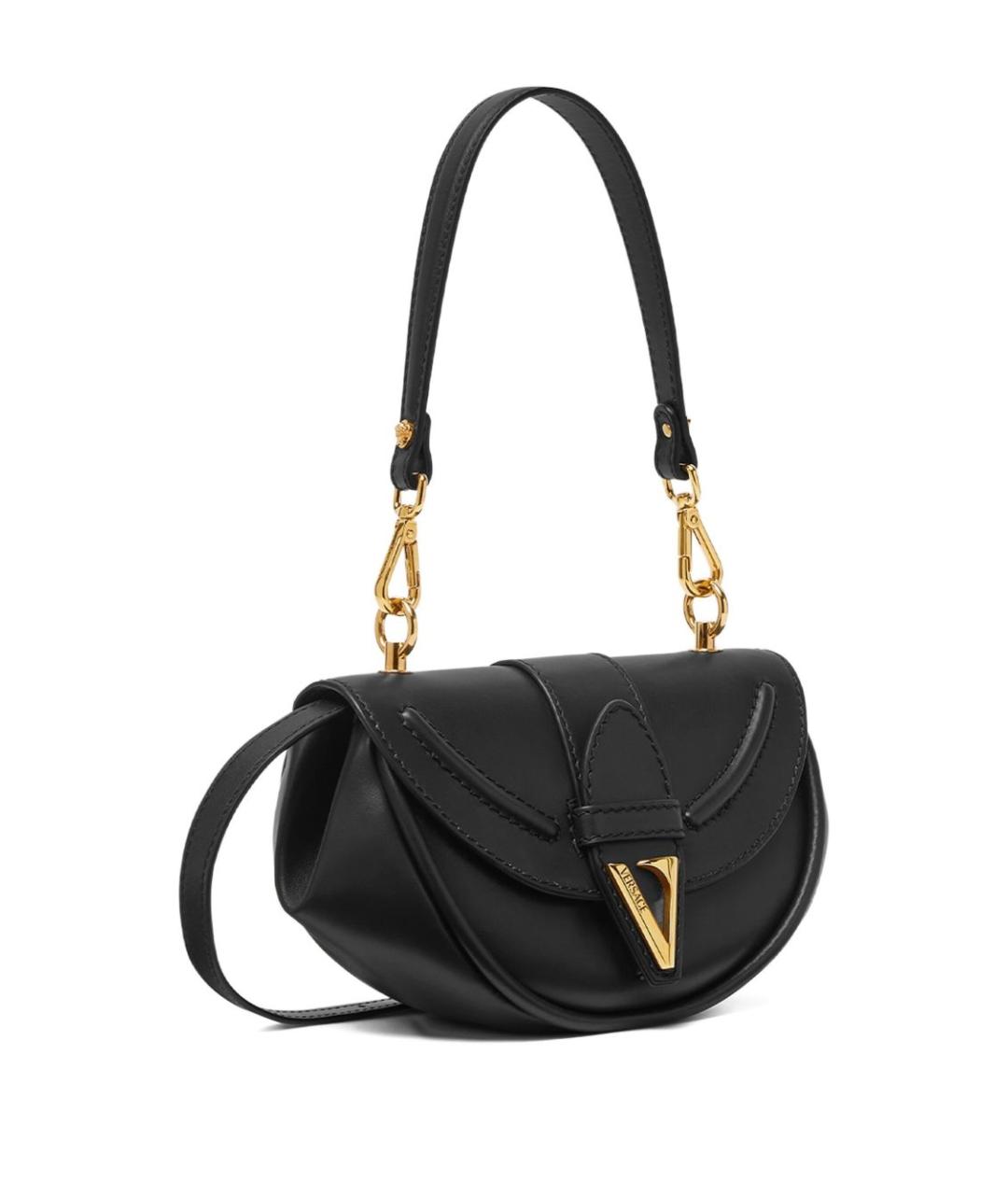 VERSACE Черная кожаная сумка через плечо, фото 4