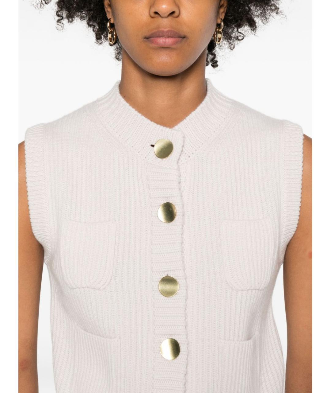 FORTE FORTE Белая шерстяная жилетка, фото 3