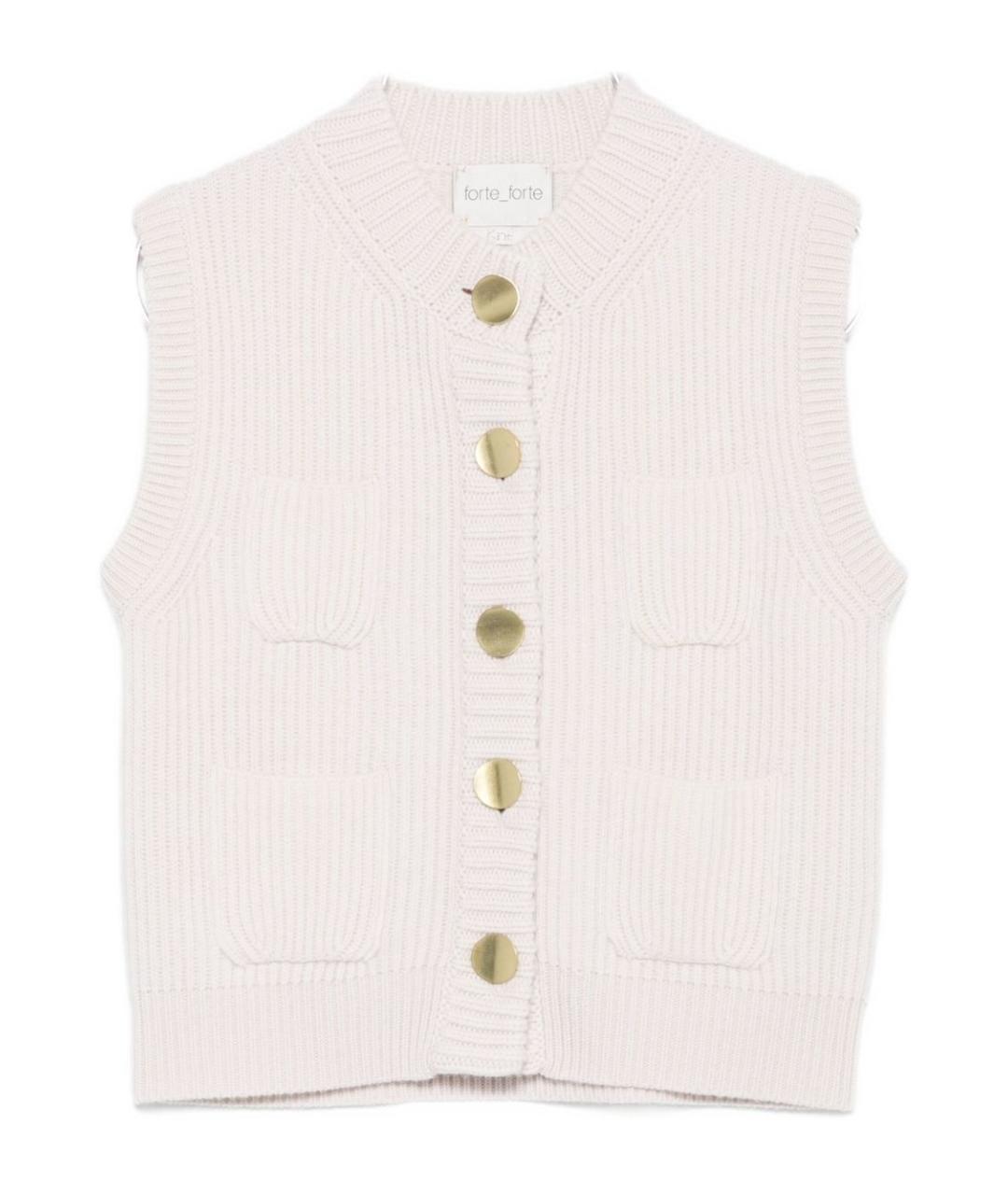 FORTE FORTE Белая шерстяная жилетка, фото 1