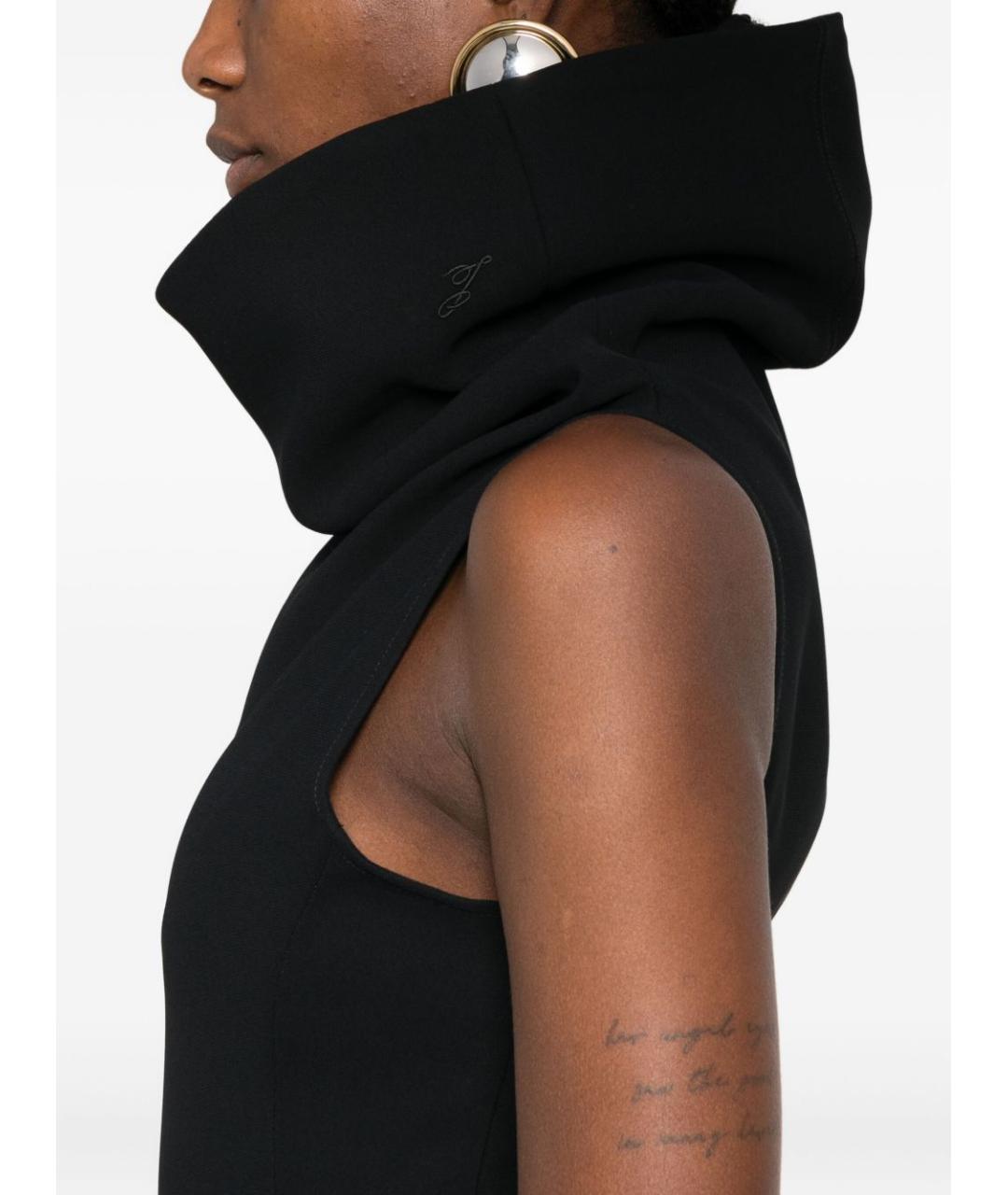 JACQUEMUS Черное полиэстеровое повседневное платье, фото 4