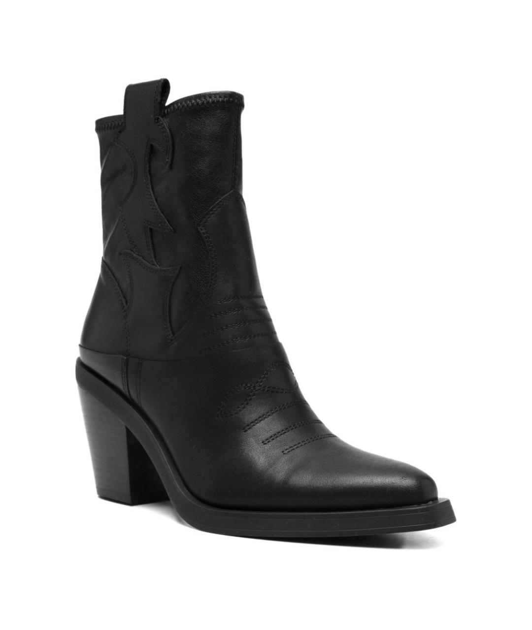 ASH Черные кожаные сапоги, фото 4
