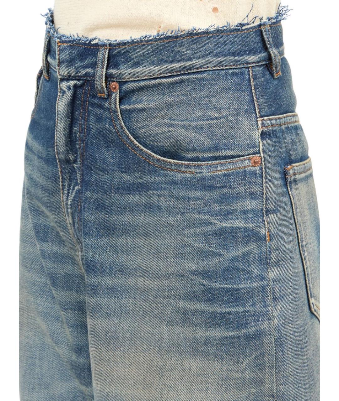 MM6 MAISON MARGIELA Голубые хлопковые прямые джинсы, фото 5