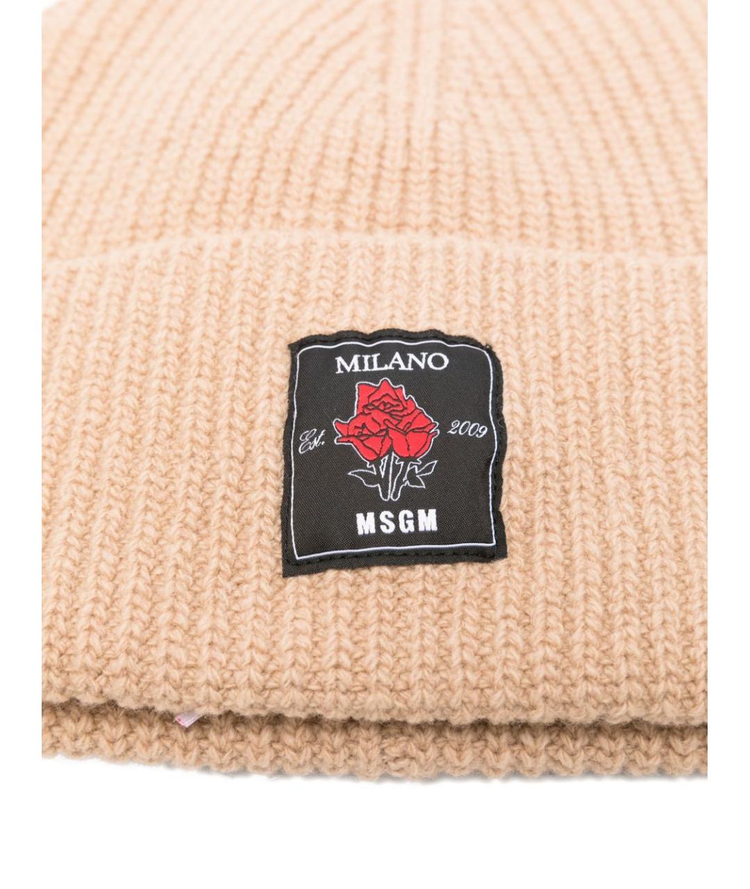 MSGM Бежевая шерстяная шапка, фото 2