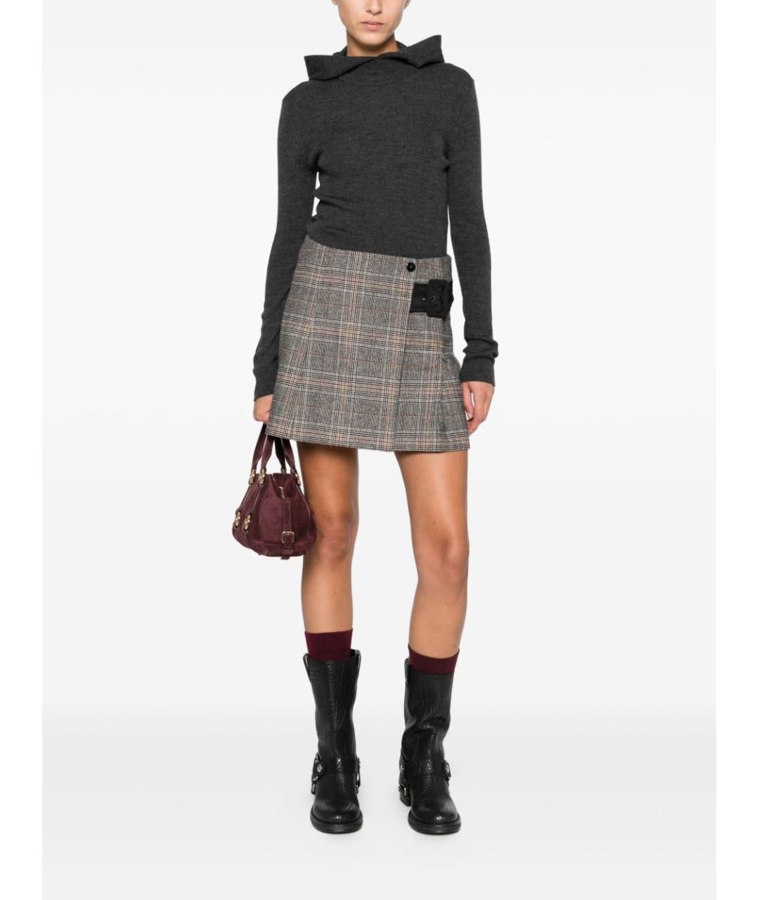 PINKO Бежевая полиэстеровая юбка мини, фото 2