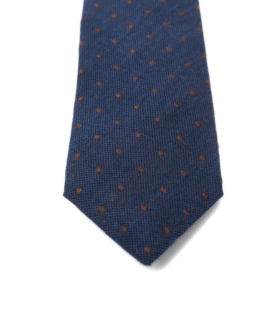 CORNELIANI Синий шерстяной галстук, фото 2