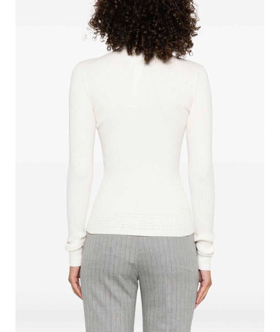 TWIN-SET Белая вискозная водолазка, фото 3