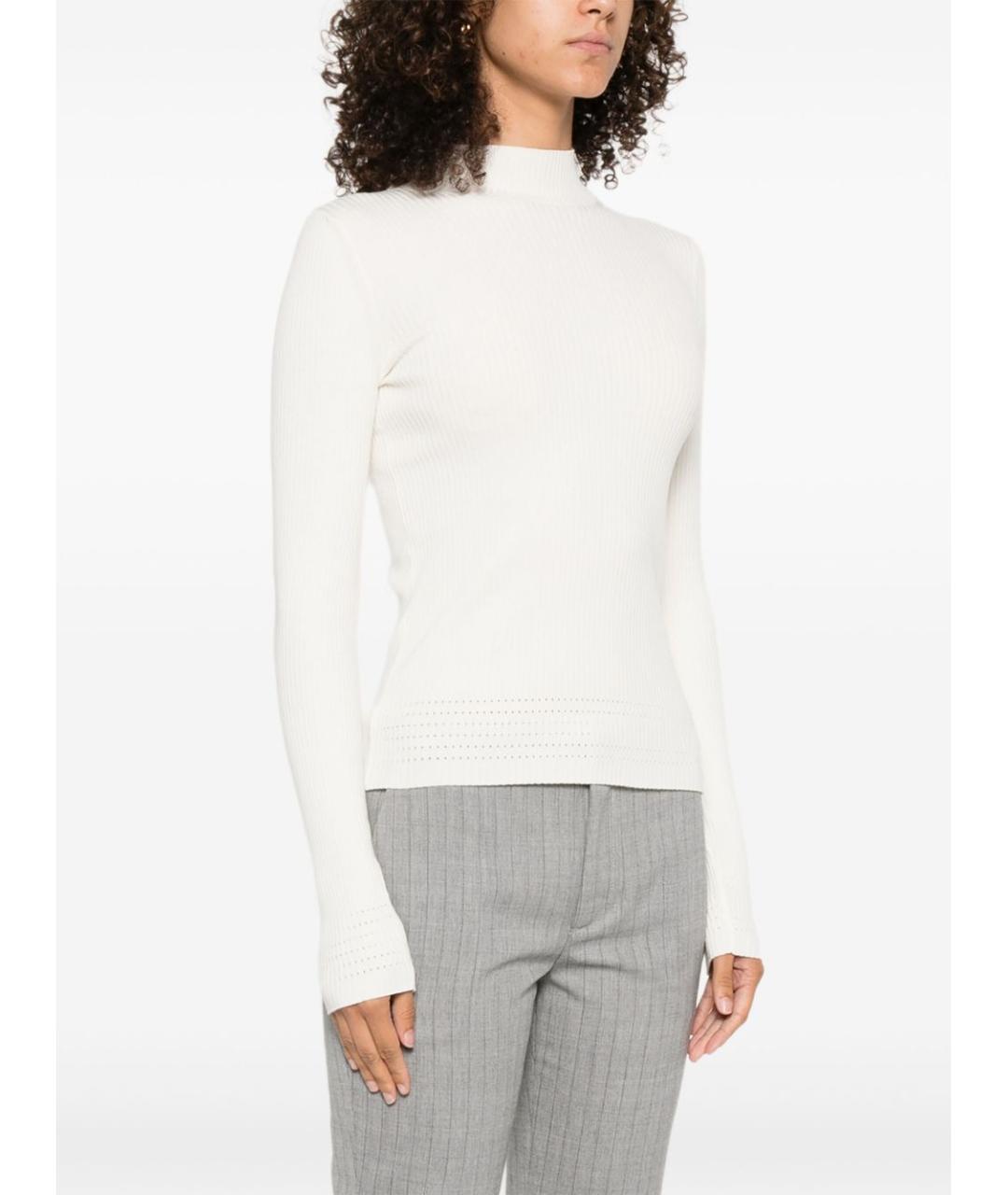 TWIN-SET Белая вискозная водолазка, фото 5