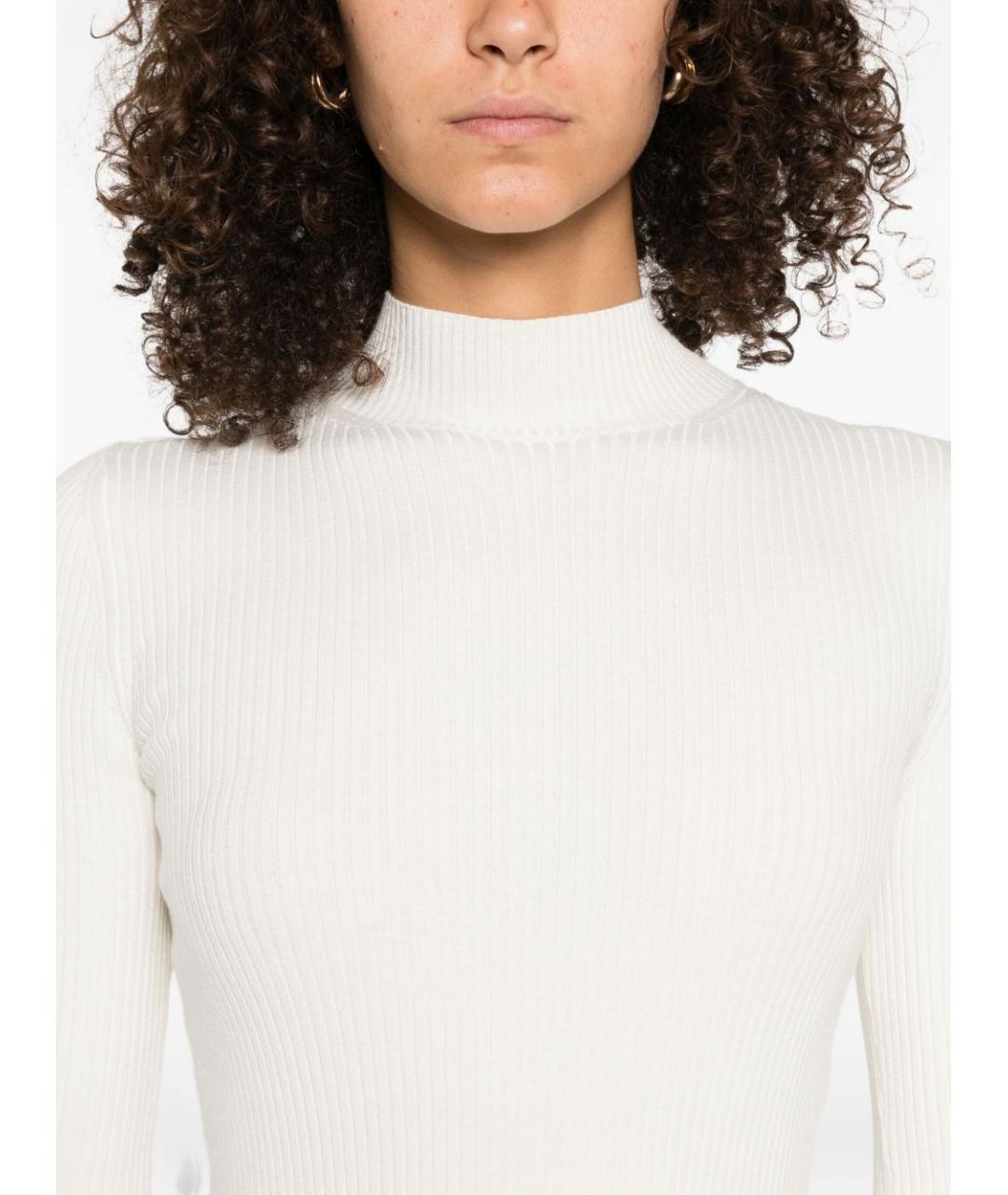 TWIN-SET Белая вискозная водолазка, фото 2
