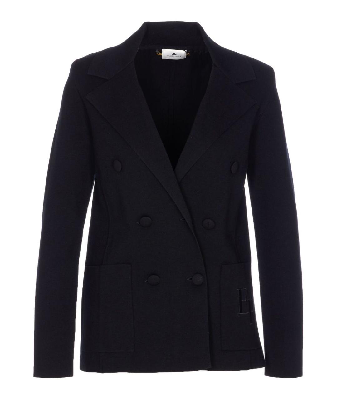 ELISABETTA FRANCHI Черный вискозный жакет/пиджак, фото 1