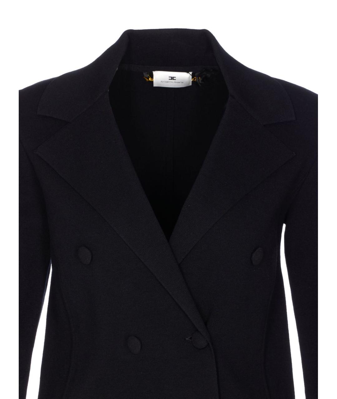 ELISABETTA FRANCHI Черный вискозный жакет/пиджак, фото 4