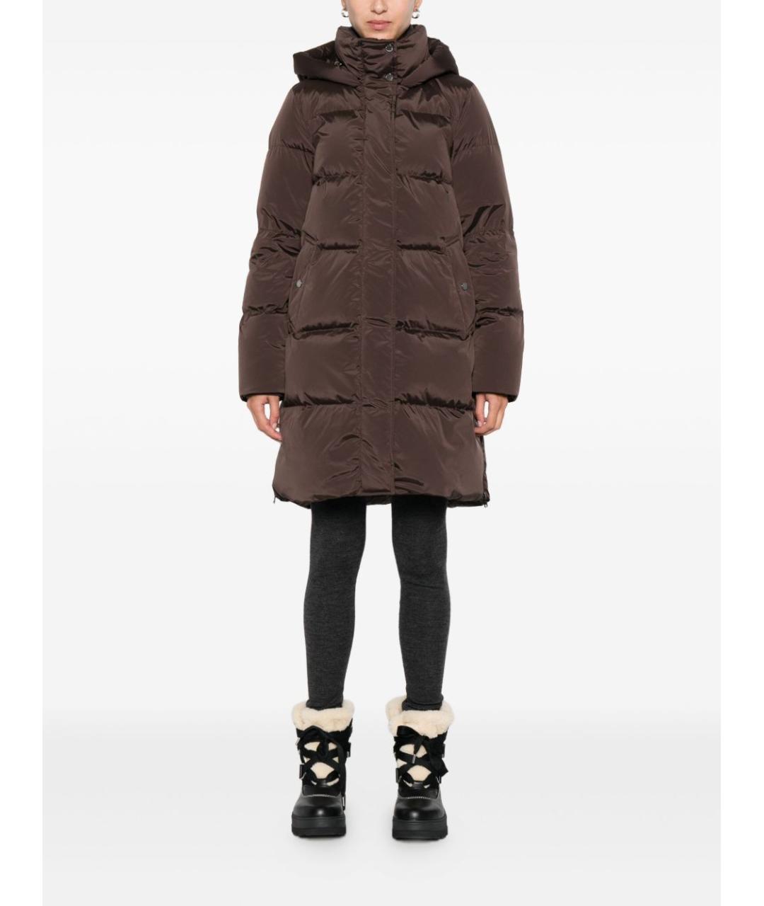 WOOLRICH Коричневый полиамидовый пуховик, фото 2