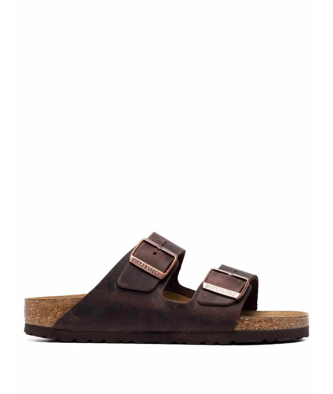 BIRKENSTOCK Коричневые кожаные сандалии, фото 1