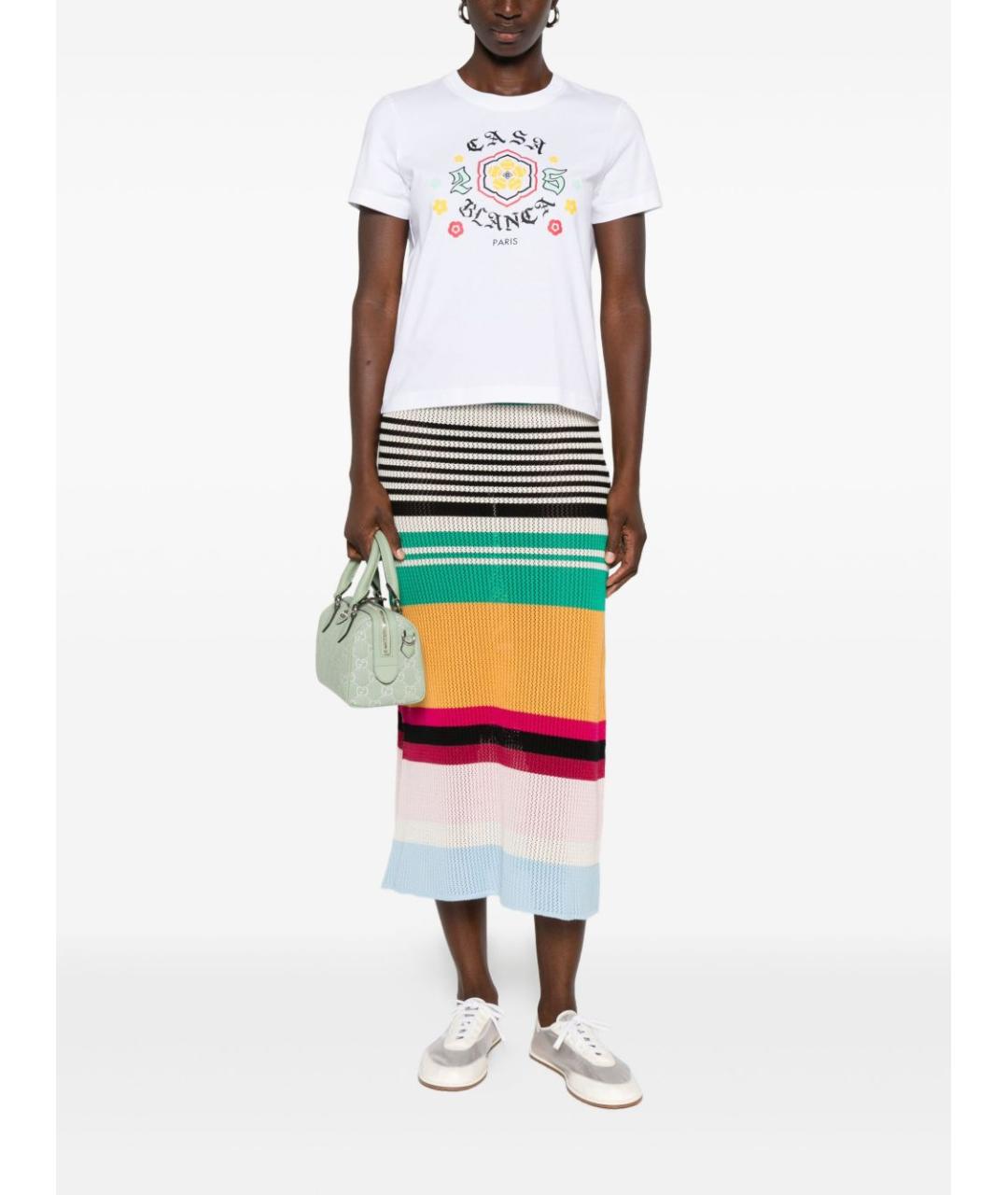 CASABLANCA Белая хлопковая футболка, фото 2