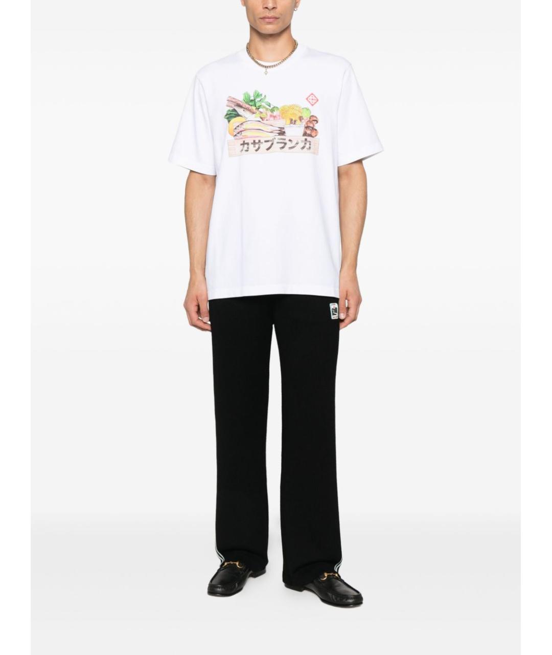 CASABLANCA Белая хлопковая футболка, фото 4