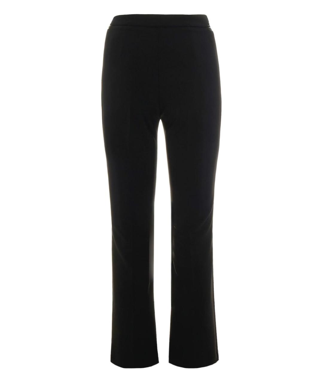 ELISABETTA FRANCHI Черные полиэстеровые прямые брюки, фото 3