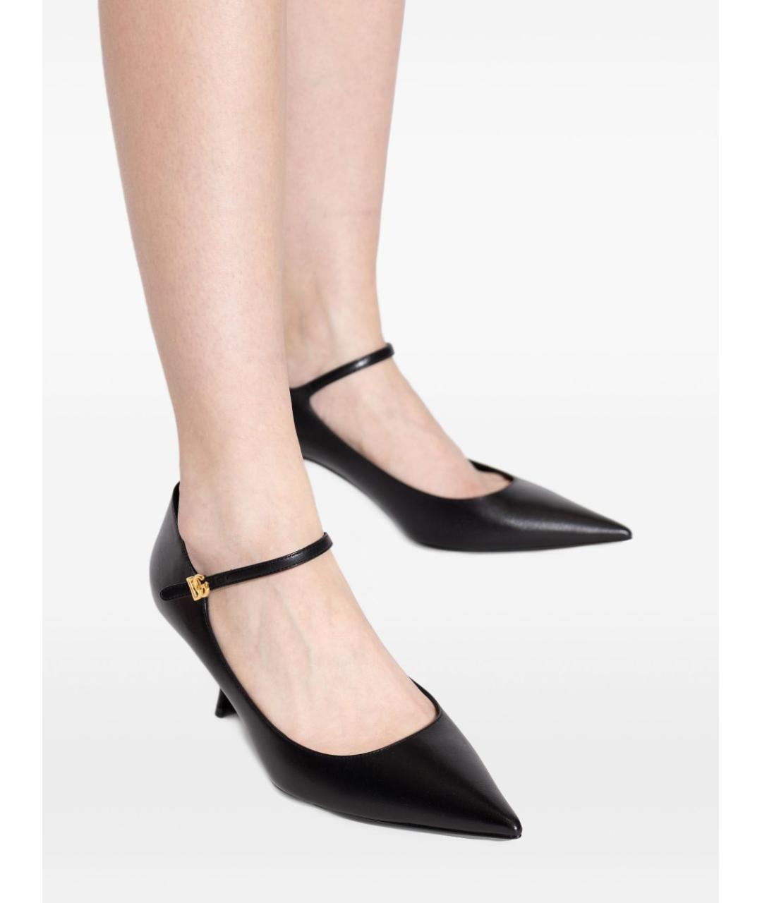 DOLCE&GABBANA Черные кожаные туфли, фото 5