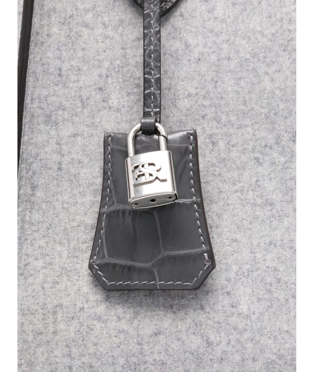 ERMANNO SCERVINO Серая шерстяная сумка тоут, фото 3