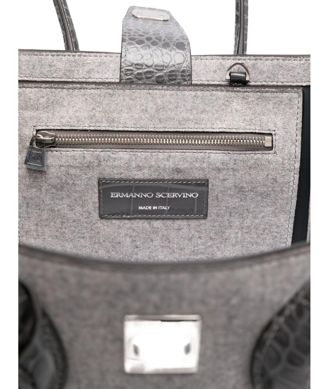 ERMANNO SCERVINO Серая шерстяная сумка тоут, фото 2