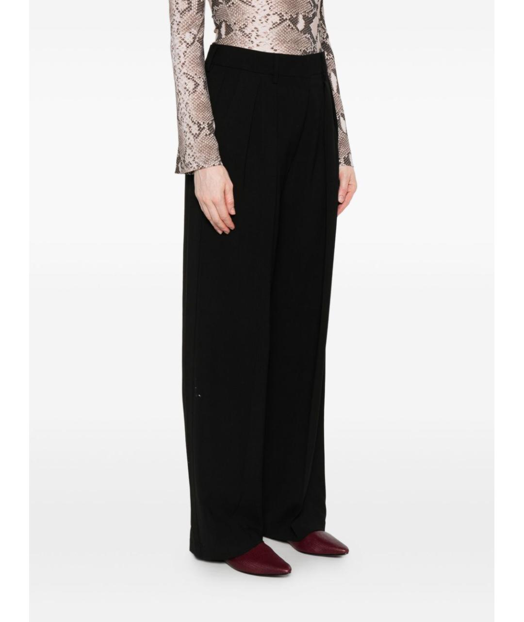 FORTE FORTE Черные шерстяные прямые брюки, фото 2