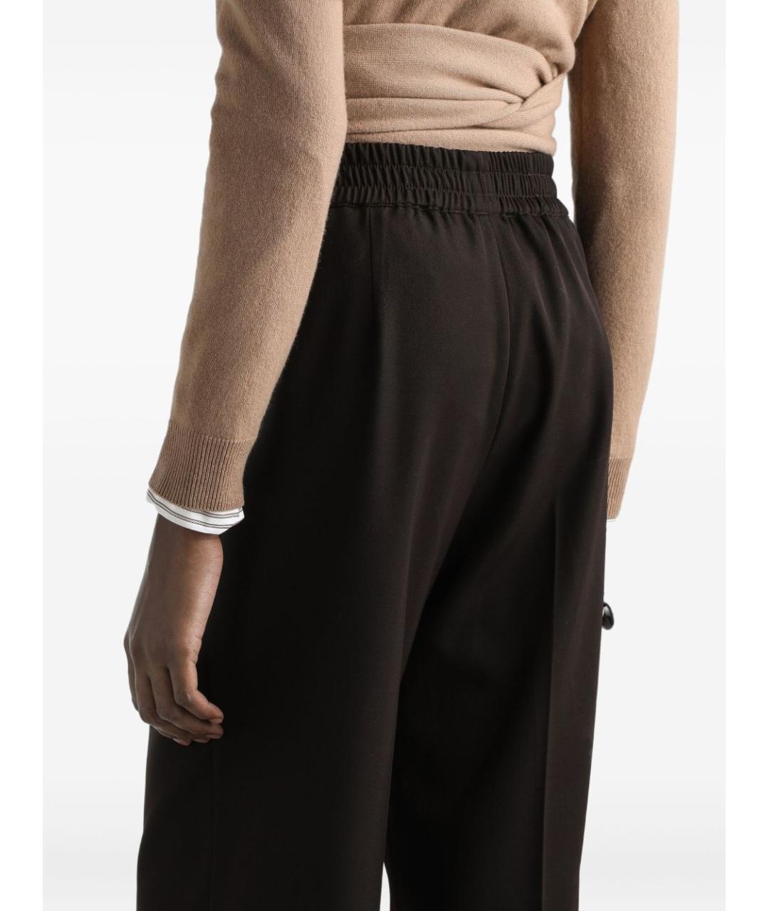 DOLCE&GABBANA Коричневые шерстяные прямые брюки, фото 2