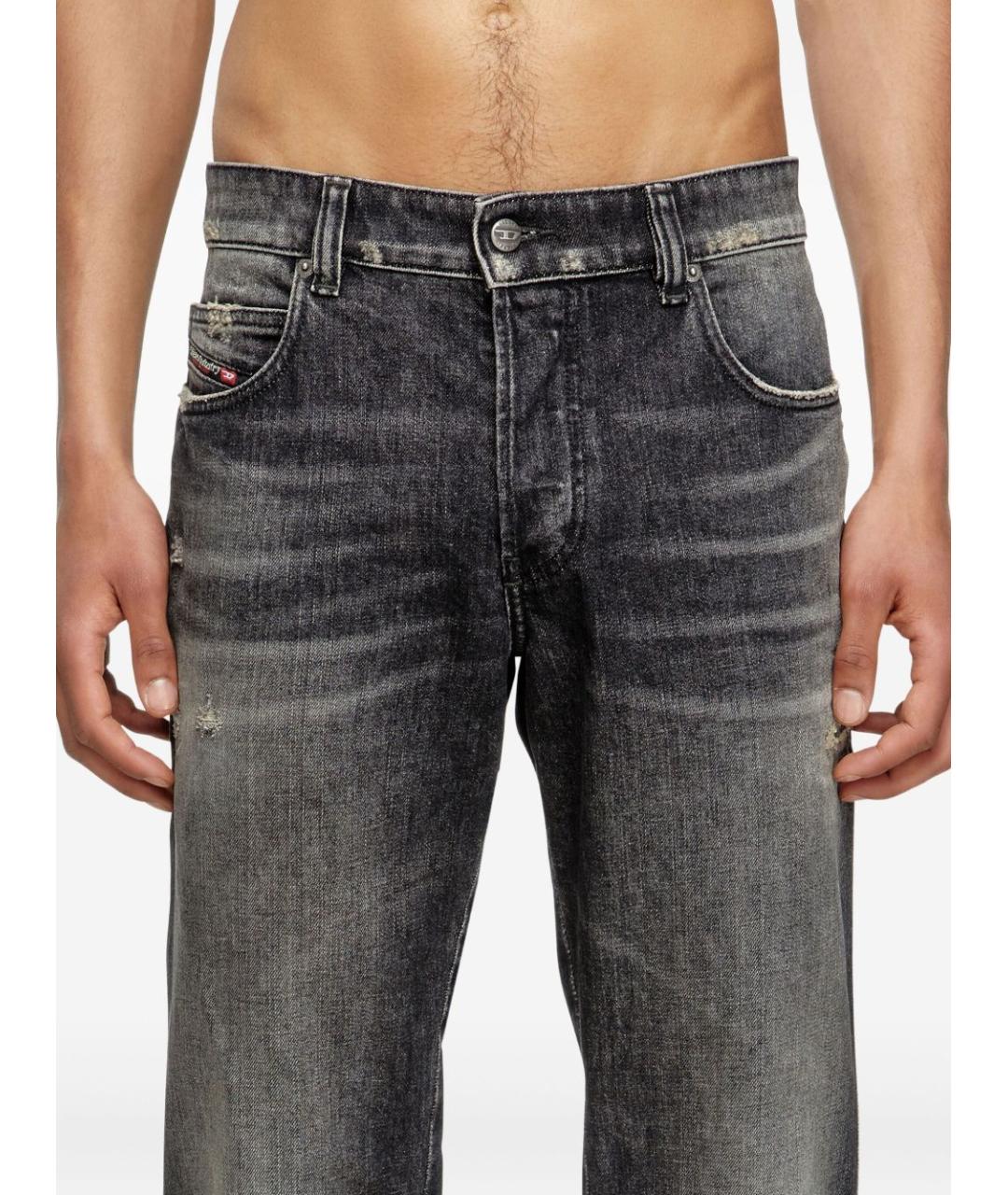 DIESEL Черные хлопковые прямые джинсы, фото 5