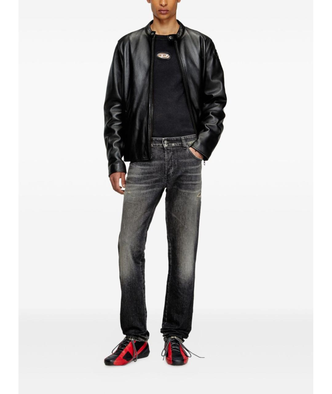 DIESEL Черные хлопковые прямые джинсы, фото 2