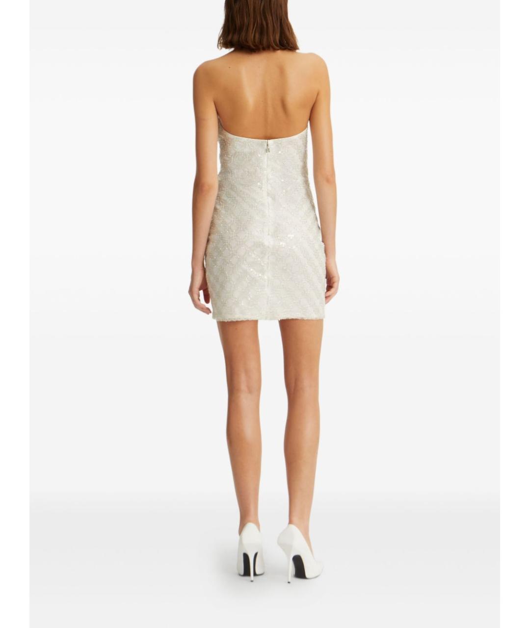 ROTATE Белое полиэстеровое вечернее платье, фото 6