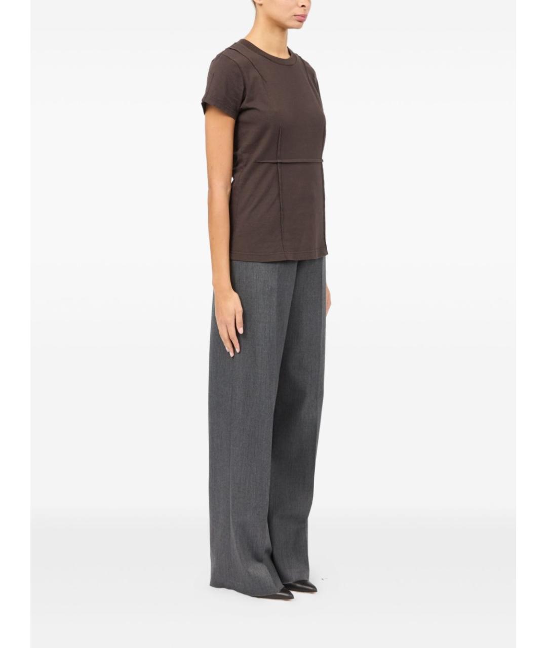 MM6 MAISON MARGIELA Коричневая хлопковая футболка, фото 2