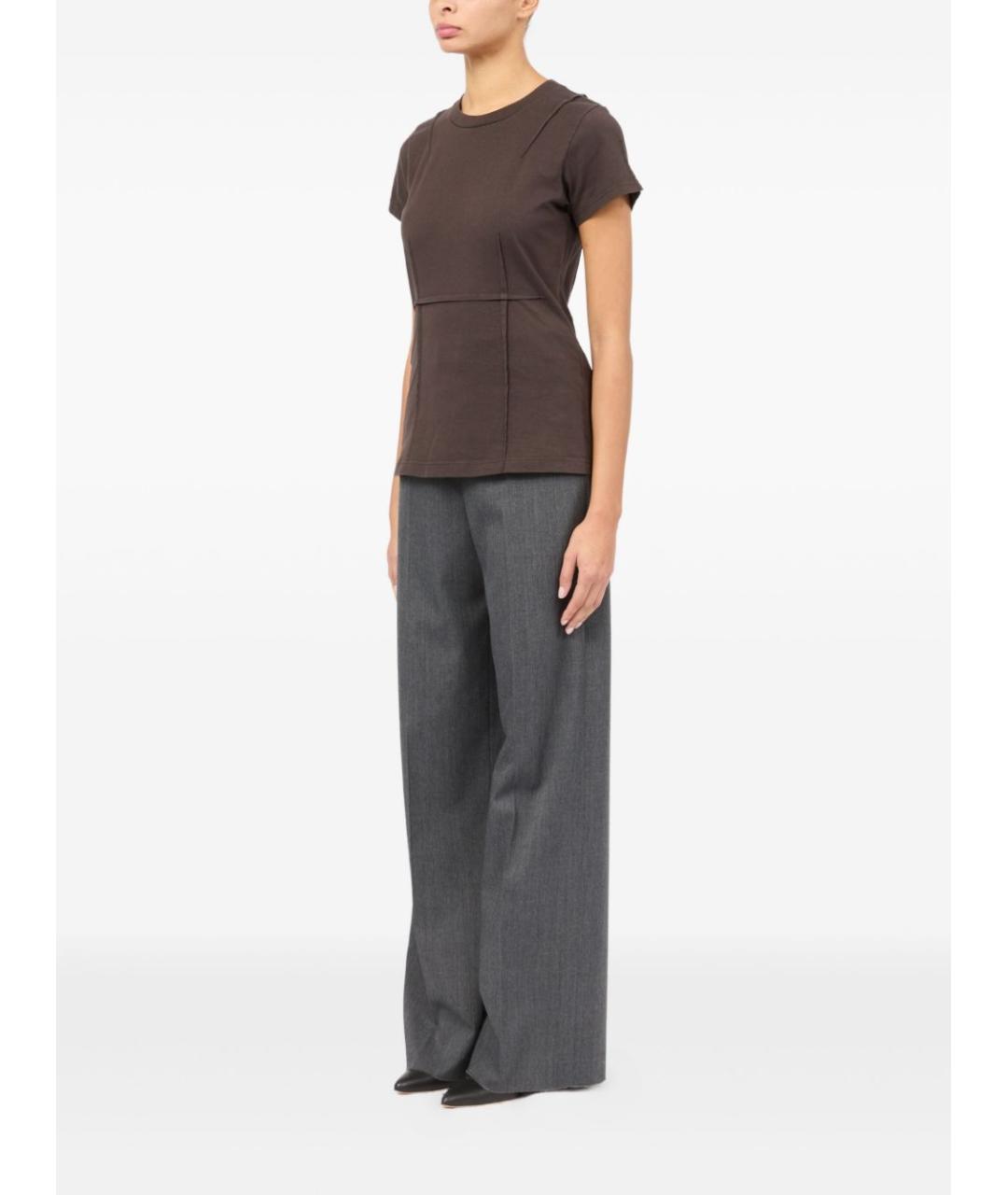 MM6 MAISON MARGIELA Коричневая хлопковая футболка, фото 5