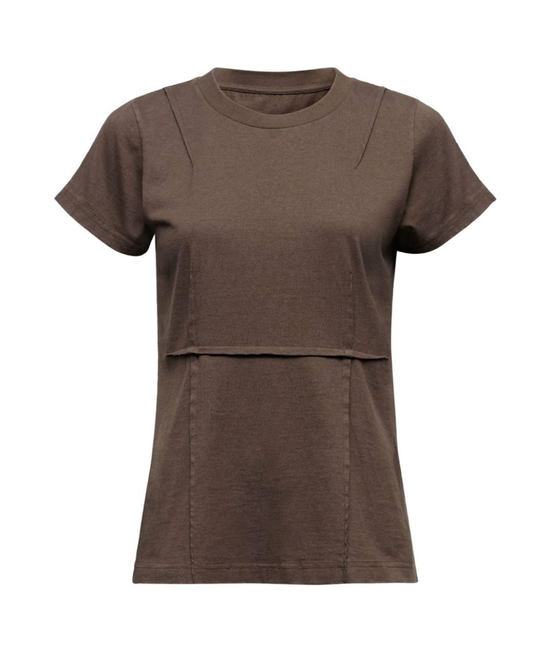 MM6 MAISON MARGIELA Коричневая хлопковая футболка, фото 1