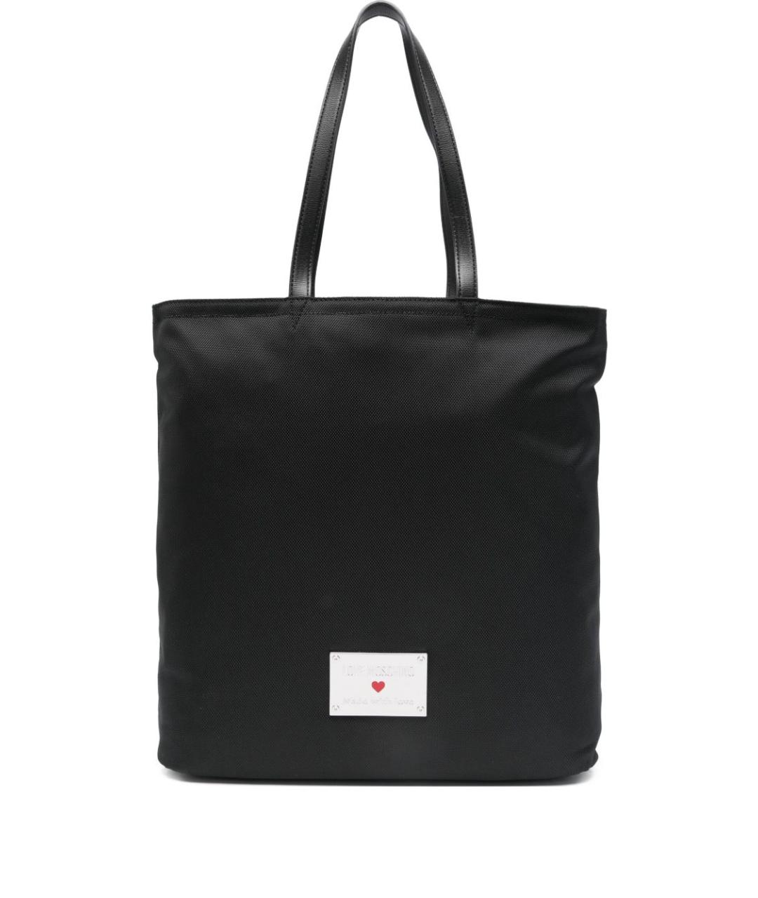 LOVE MOSCHINO Черная синтетическая сумка тоут, фото 1