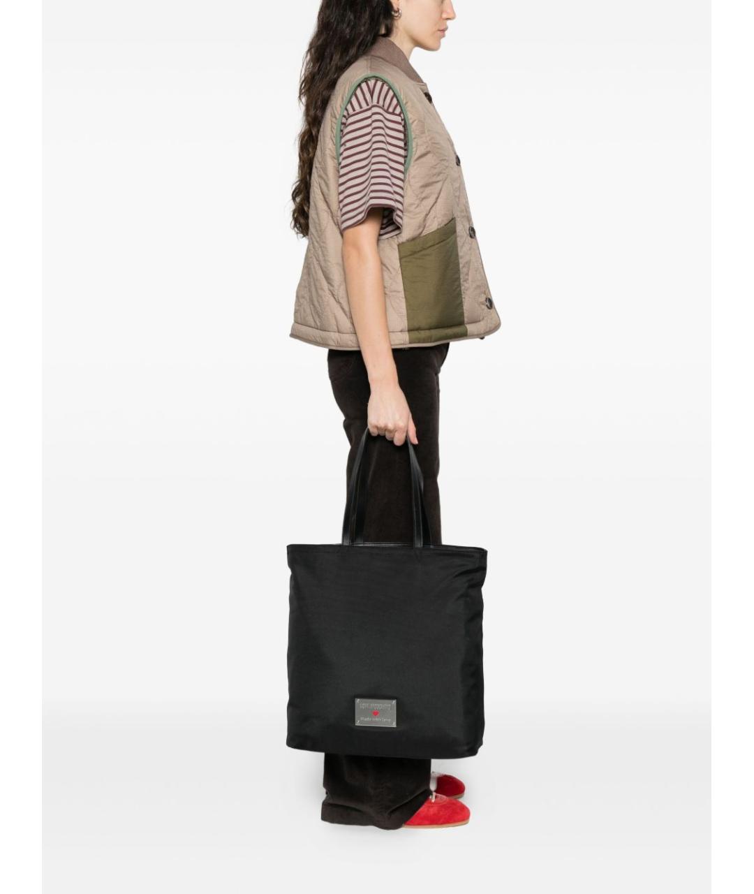 LOVE MOSCHINO Черная синтетическая сумка тоут, фото 2