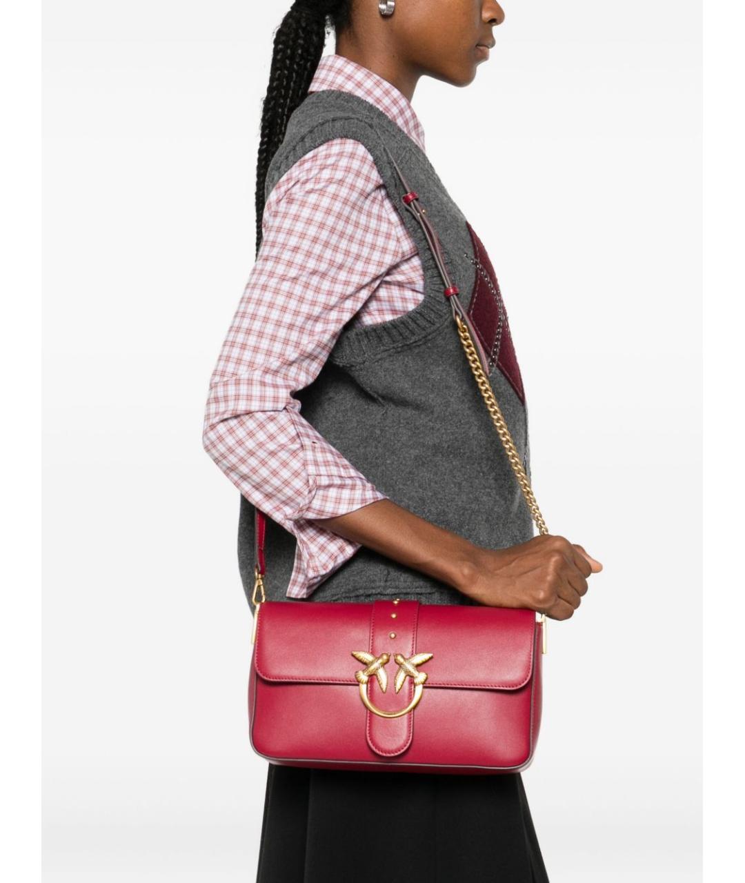 PINKO Красная кожаная сумка через плечо, фото 2