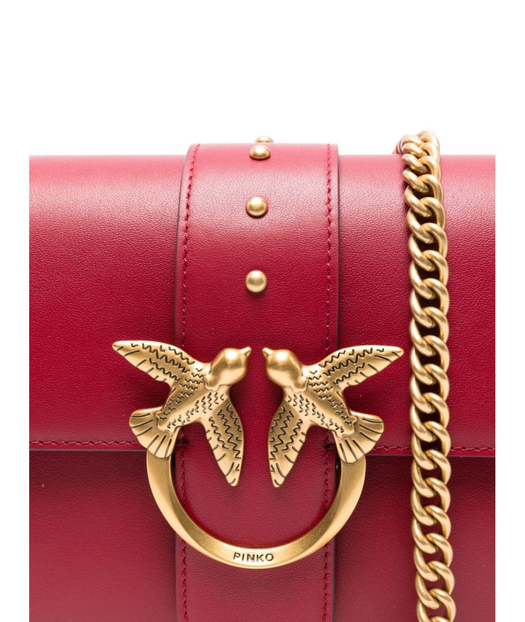 PINKO Красная кожаная сумка через плечо, фото 3