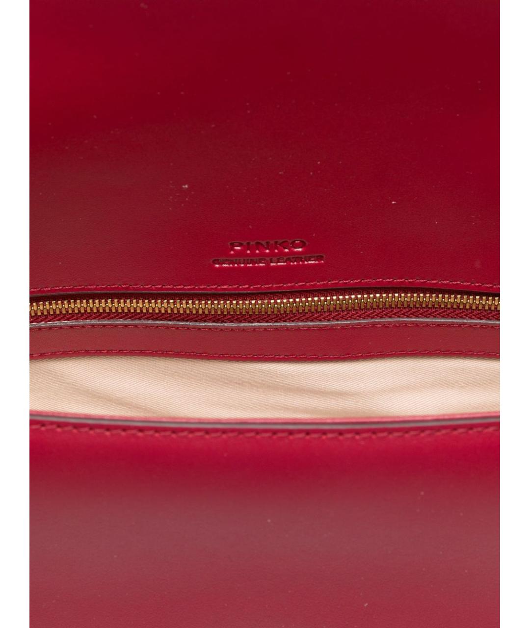 PINKO Красная кожаная сумка через плечо, фото 4