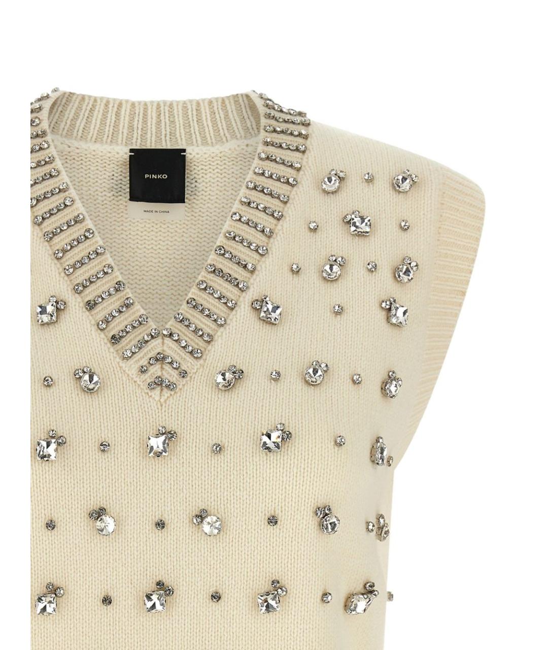 PINKO Бежевая шерстяная жилетка, фото 2
