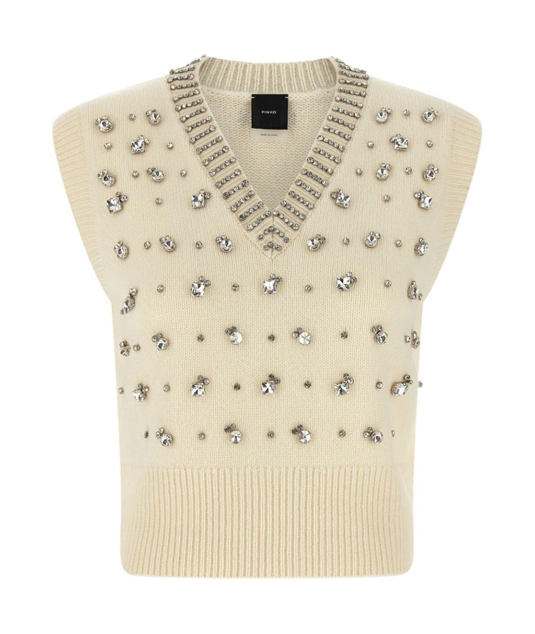PINKO Бежевая шерстяная жилетка, фото 1
