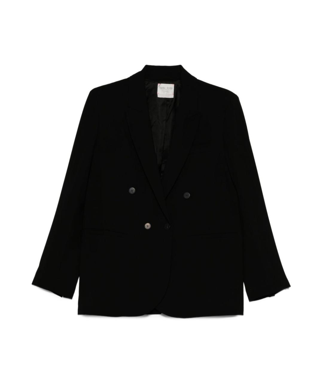 FORTE FORTE Черный шерстяной жакет/пиджак, фото 1