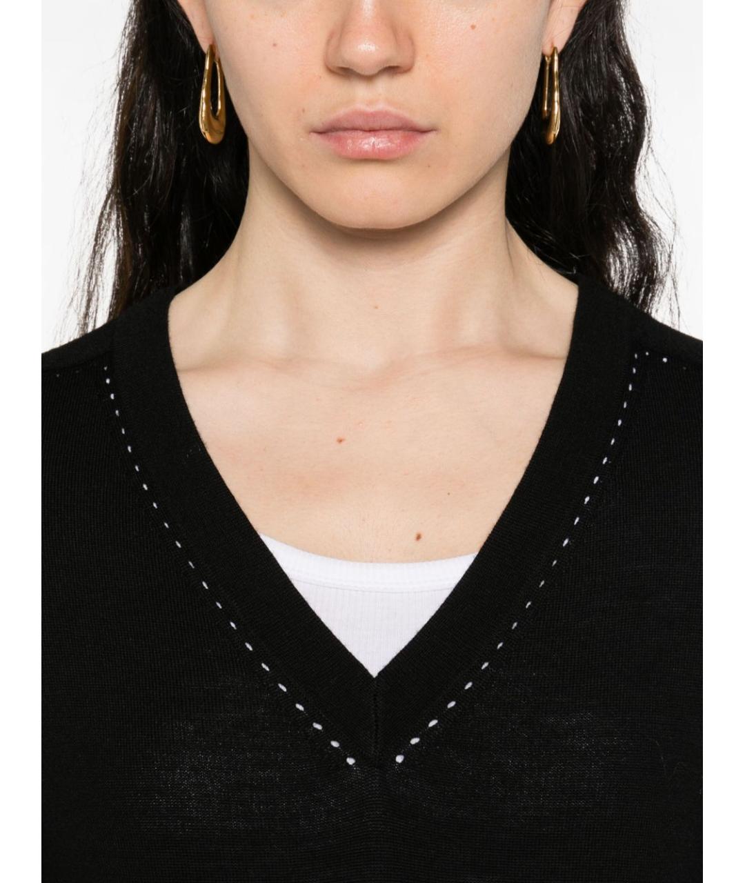 LIU JO Черный шерстяной джемпер / свитер, фото 2