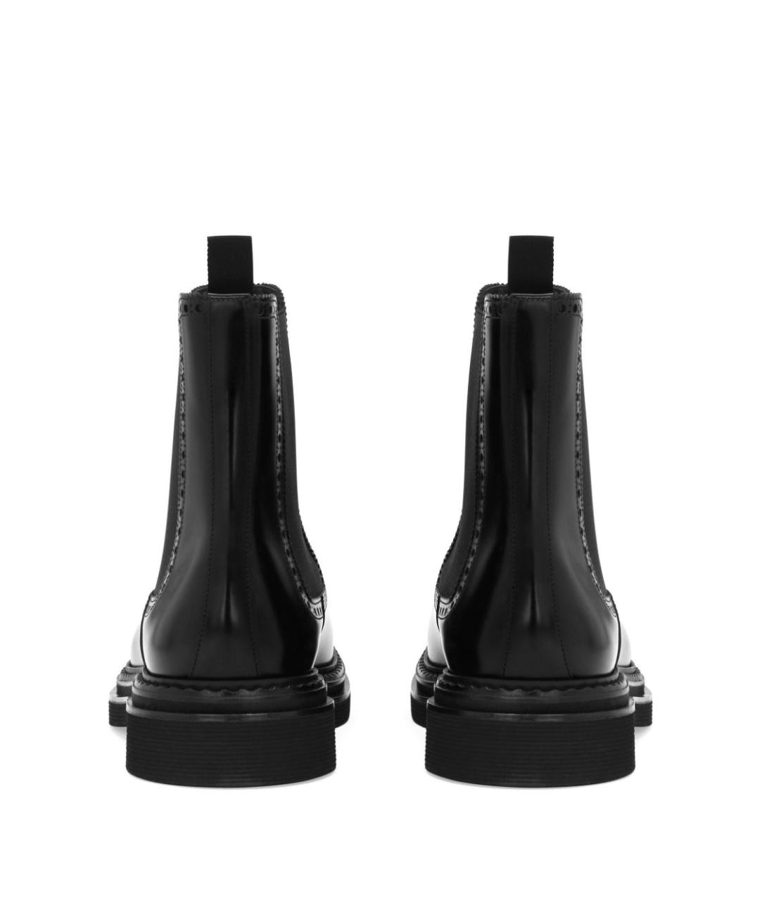 DOLCE&GABBANA Черные кожаные высокие ботинки, фото 3