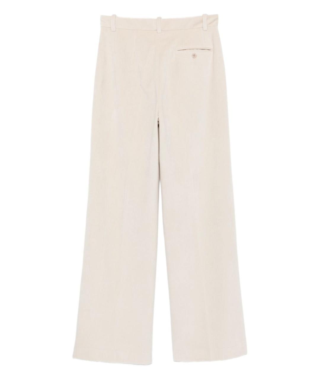 CIRCOLO 1901 Белые хлопковые прямые брюки, фото 2