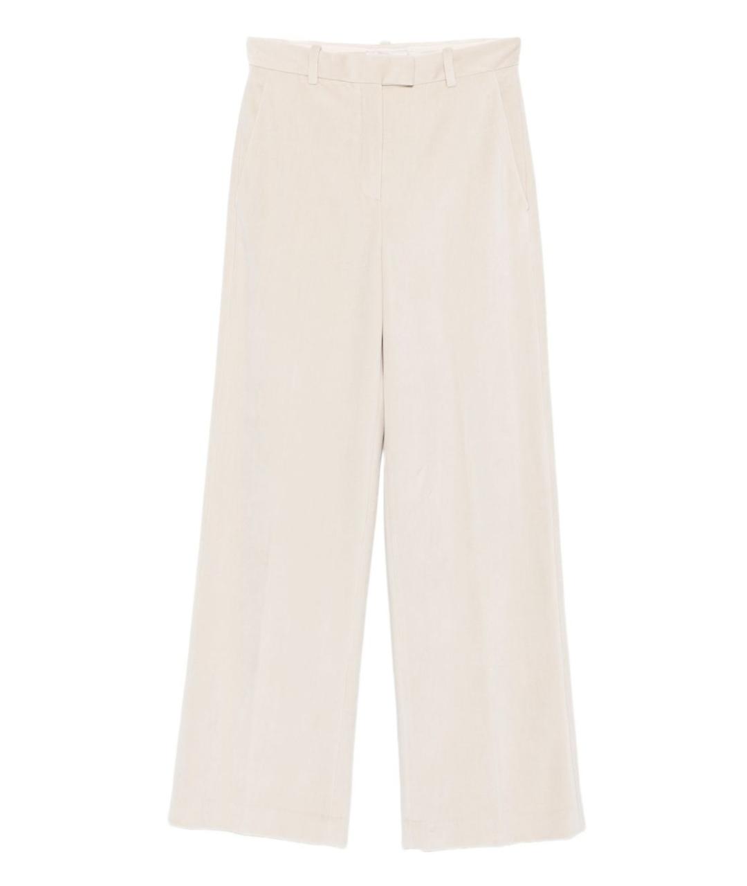 CIRCOLO 1901 Белые хлопковые прямые брюки, фото 1