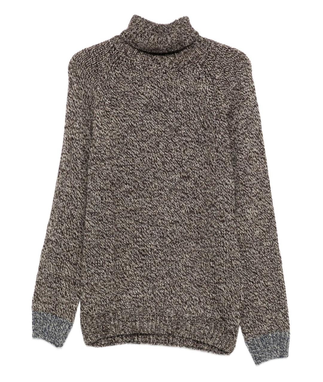 DANIELE ALESSANDRINI Коричневый шерстяной джемпер / свитер, фото 1